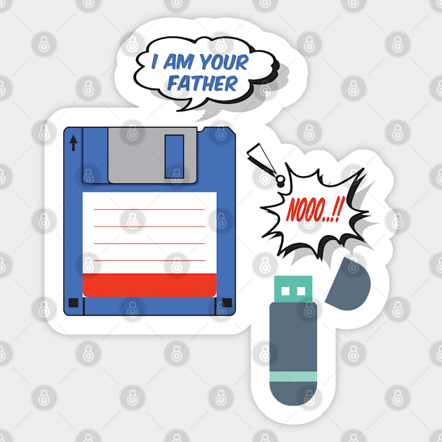 USB Floppy Disk I am Your Father Sticker by ArtfulDesign